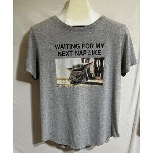 Star Wars Mandalorian baby Yoda Graphic waiting on my next nap like t shirt S11